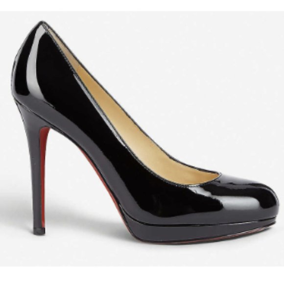 Christian Louboutin Simple Pump 120 Patent Calf Leather High Stiletto Heels 37.5 - Picture 1 of 16